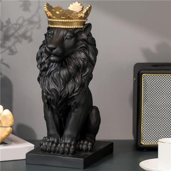 NEW - Lion Statue Outdoor Collectible Figurines -Home & Office Decor for Desk